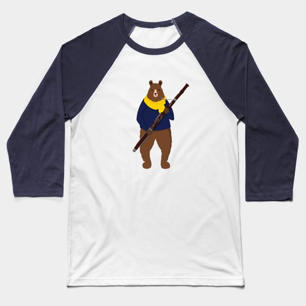 Bear with bassoon Baseball T-Shirt by yanatibear